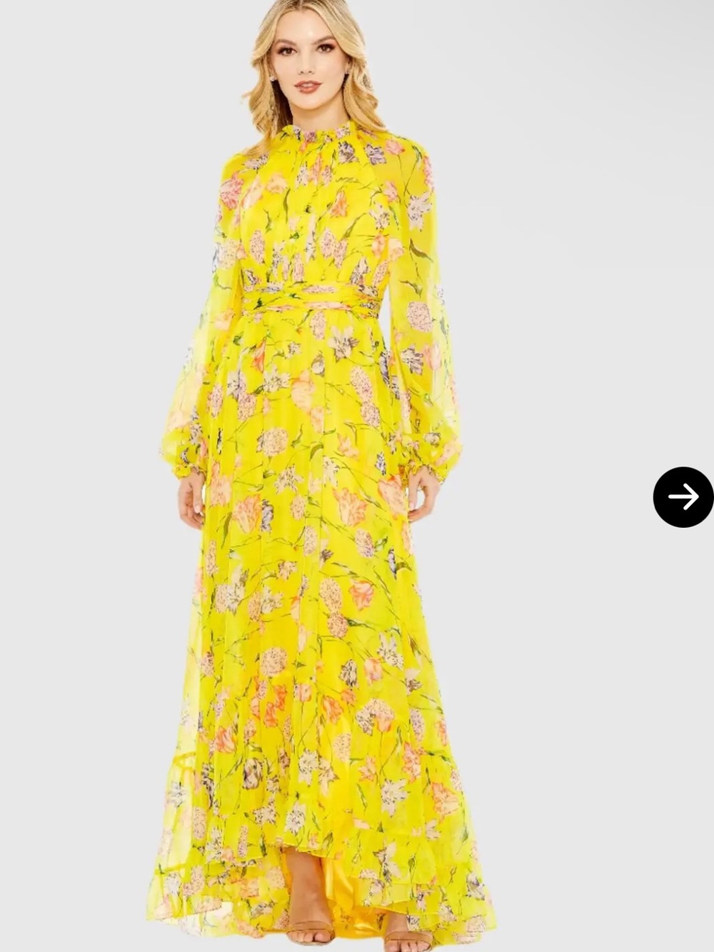 NWT Mac Duggal Elegant Floral Print 68218 Chiffon Ruched Gown 8